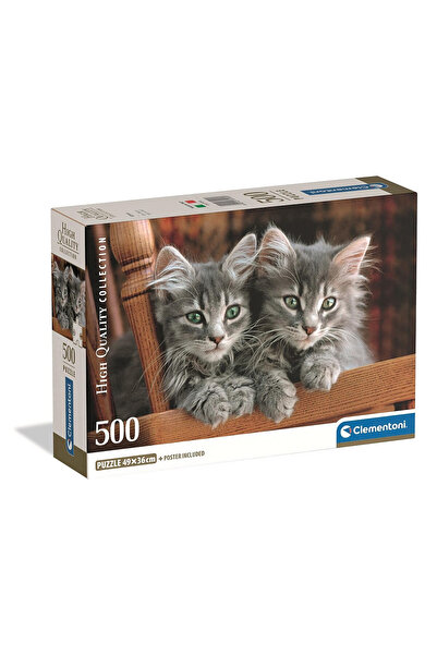 Animals Pisică Puzzle compact de 500 piese Clementoni