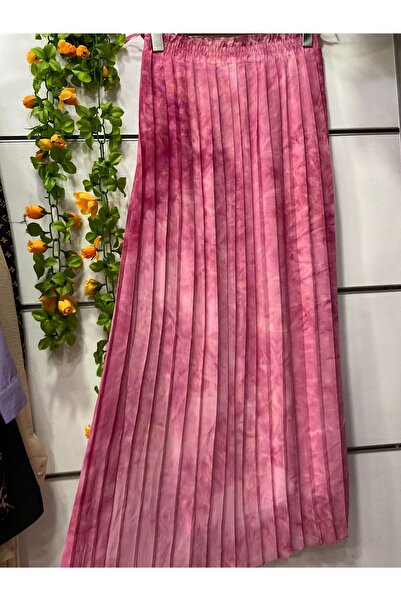 edu collection Fusta plisată din șifon cu model batik, cu căptușeală