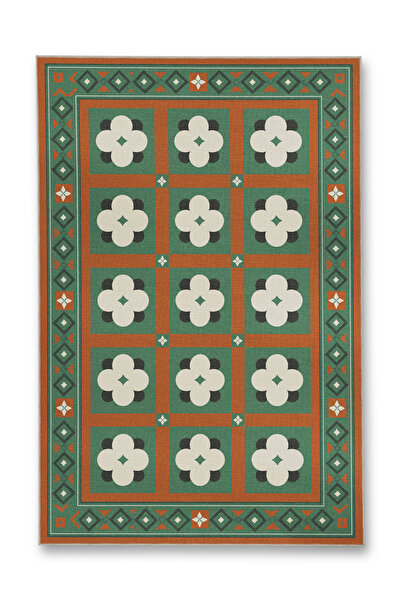 Rugs Modern Halı MOSSO Μπλε Μωβ Αποχρώσεις Έθνικ Λουλούδια με Σχέδιο Υφαντή Β...