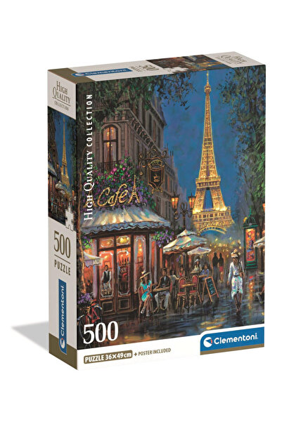 Cities Cities Night at Eiffel Café Puzzle Compact Paris 500 pieces Clementoni