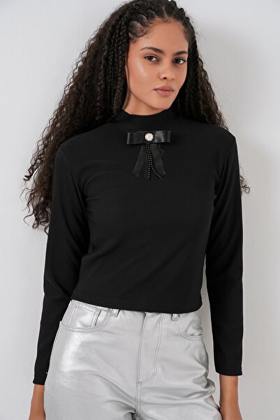 Hiccup Μπλούζα με μακρύ μανίκι με λεπτομέρεια κορδέλας BDART ψηλός λαιμός