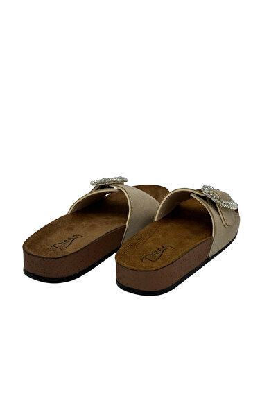 Pienn Single Buckle Velvet Patterned Orthopedic Slippers