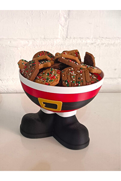 magicland Santa Claus Shaped Bowl, Christmas Decorative Bowl, Hard Plastic