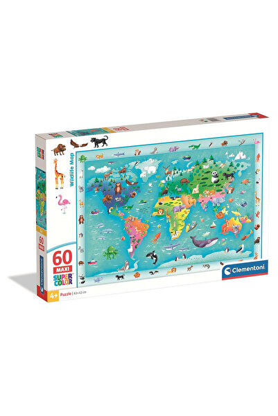 Animals Ζώα Άγρια φύση Clementoni maxi παζλ χάρτης με 60 κομμάτια
