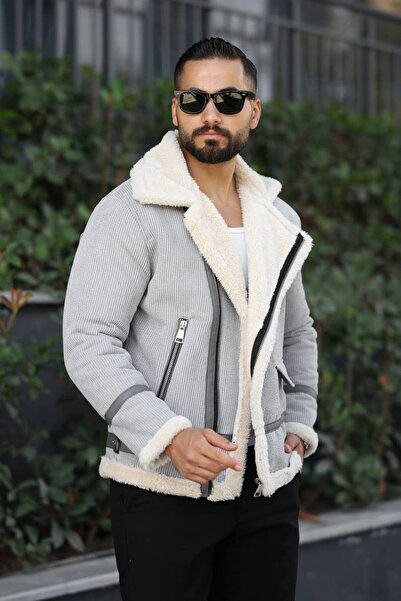 Kawimoda Trendy Velvet Biker Coat with Fur Inside - Matches Casual and Special Outfits