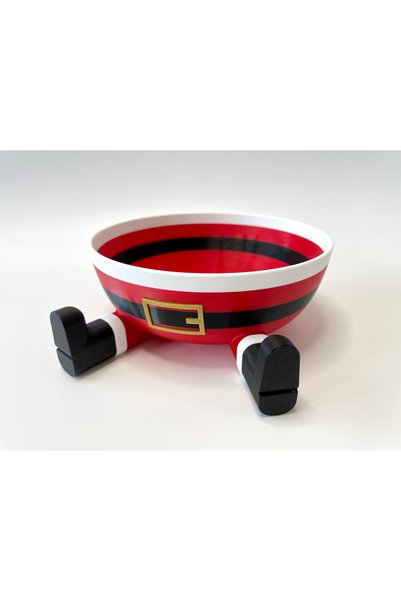magicland Santa Claus Shaped Bowl, Christmas Decorative Bowl, Hard Plastic
