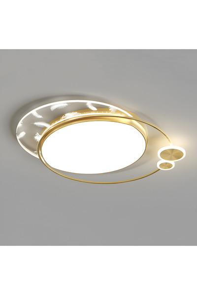 ALC-Shop Lustră LED Lorenzo cu Telecomandă, 40W, Dimabilă, Auriu, Metal și Acril, 3000K/4000K/6000K