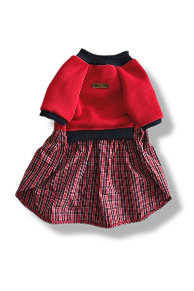 Luli Pet Red Navy Blue Dog Dress