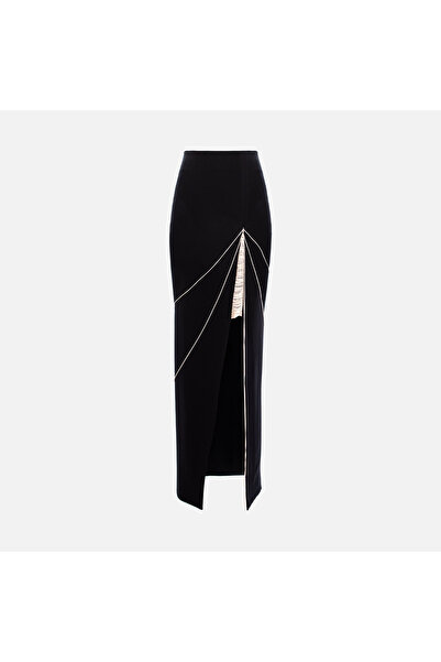 Enchanté Sori LONG STRAIGHT SKIRT WITH HAND-STITCHED DETAILS