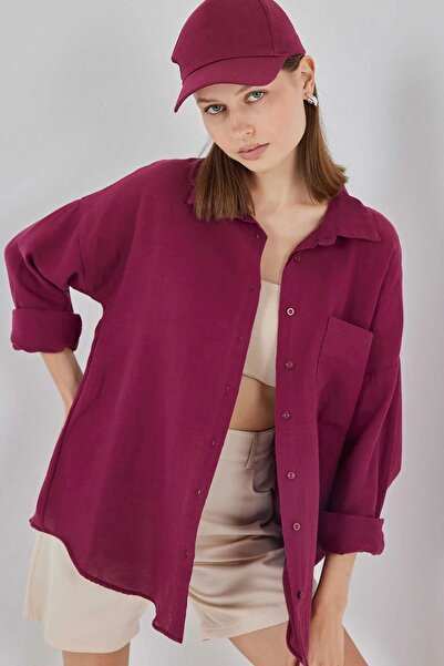 Hiccup Cămașă BDART din amestec de in cu detaliu de buzunar basic