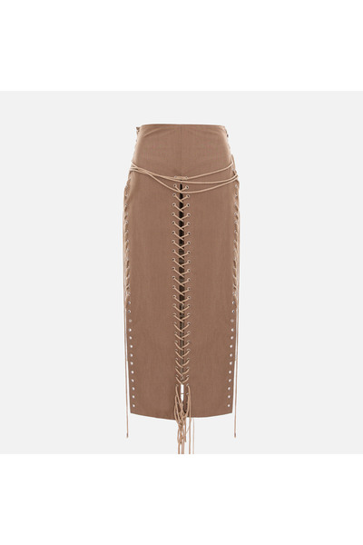 Enchanté Sori LACE-UP MIDI SKIRT WITH SIDE SLIT