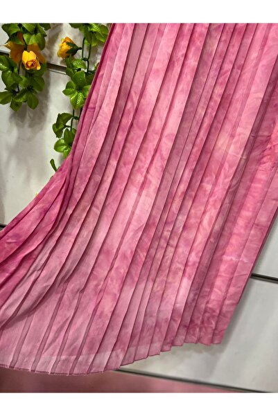 edu collection Fusta plisată din șifon cu model batik, cu căptușeală