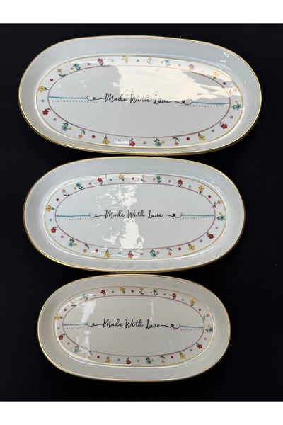 Hediye Köşkü طقم أطباق أكار الفاخرة من نوع ليفالدي مكون من 3 قطع