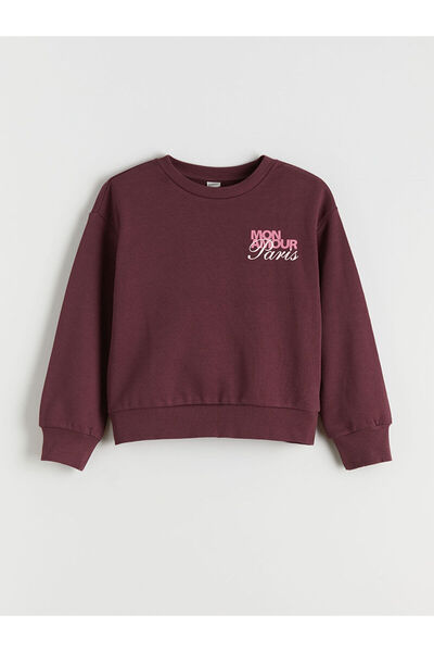 LC Waikiki Vizyon Nou sezon guler rotund cu imprimeu Hanorac gros pentru fete...