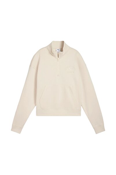 Puma Class Half-Zip Crew Women's Beige Sweatshirt Women's Sweatshirt 688138