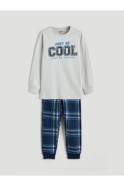 LC Waikiki Set de pijamale pentru băieți Özmarka New Season guler rotund cu i...