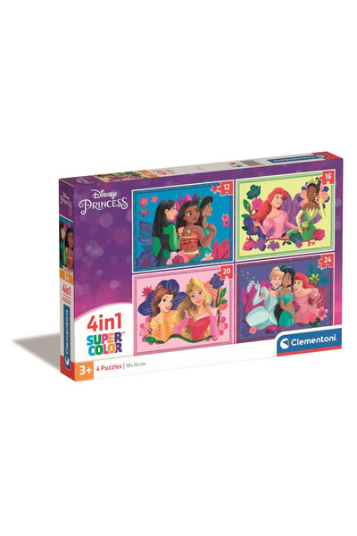 PRİNCESS Prințesele Disney Puzzle 4 în 1 Clementoni