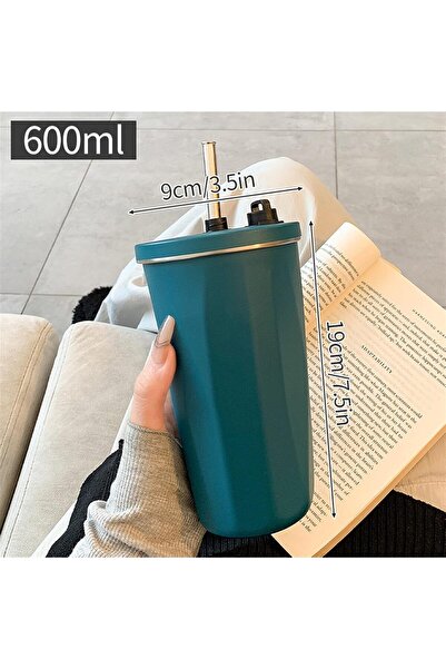 Generic 600ml Stainless Steel Vacuum Insulated Coffee Mug - Green (1 Piece)