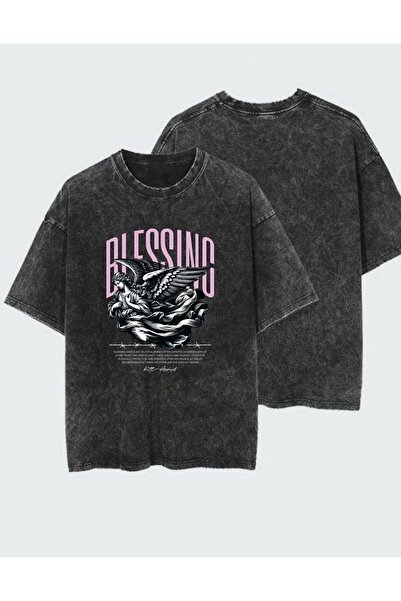 DEEFWEAR Tricou unisex cu imprimeu, spălat și uzat