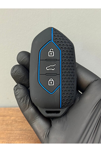 Luxe Aksesuarr Togg T10X T10F Husă de protecție pentru telecomandă cu model de tip fagure cu 3 butoane – negru albastru