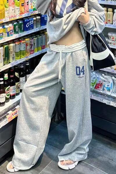 harmony factory Pantaloni de sport unisex Y2K cu talie elastică, gri Melange ...