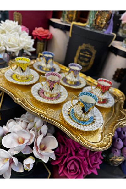 Handmade Esterhomedecor 6 Personality Hand Painting Porcelain Coffee Cup Set