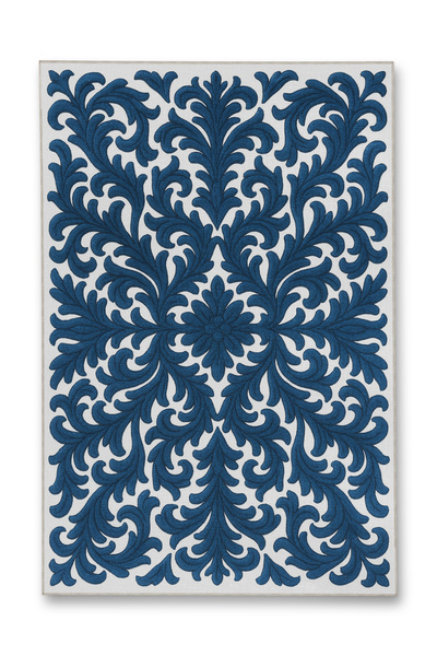 Rugs Modern Halı MOSSO Μπλε Μωβ Αποχρώσεις Εθνικά Λουλούδια με Σχέδια Υφαντή ...