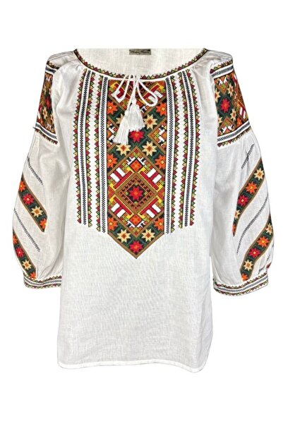 rody's forever Women's blouse DF white/orange , size XL