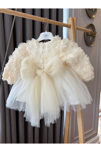 Baby Aden BabyAden ανάγλυφο λουλουδάτο χριστουγεννιάτικο κοστούμι Mevlüt βραδινό φόρεμα γενεθλίων για κοριτσάκι παιδικό φόρεμα