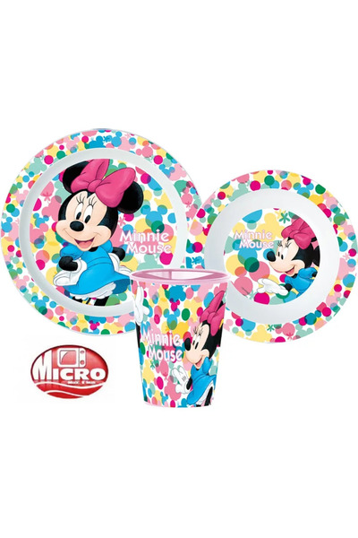 Disney 3-piece melamine breakfast set Minnie Mouse, Dots