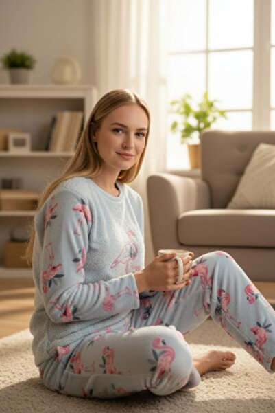 Star Fashion Pijamale de damă Cocolino, groase pentru iarnă, model confortabi...