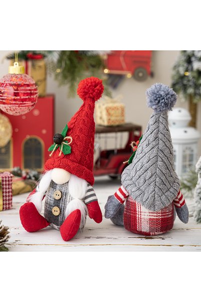 Generic Gnome Plush Decoration/Toys Christmas Gifts 2 PCS RED GREY