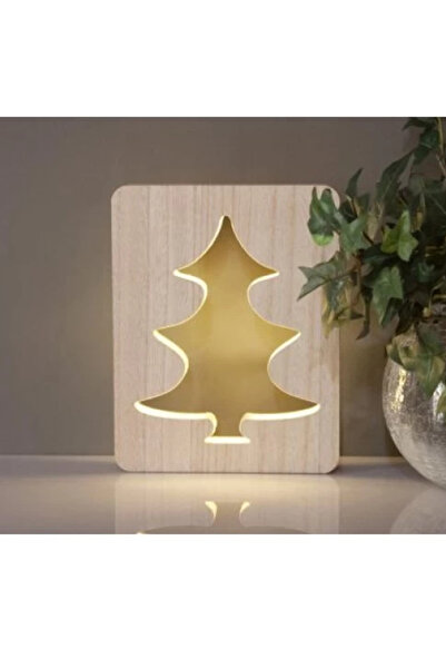 Dream Christmas decoration with LED light and rustic wooden stand