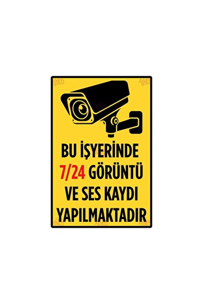 Hayg Equipment İşyeri Güvenlik Kamerası Alüminyum Tabela – 7/24 Ses ve Görünt...