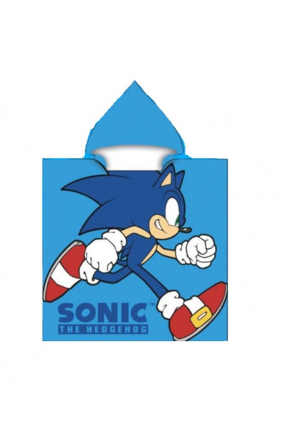 SEGA Sonic the Hedgehog microfiber poncho towel, 55 x 110 cm