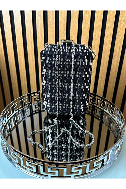 AZA Kadın Abiye Siyah Tel Kırma El İşlemeli Çanta