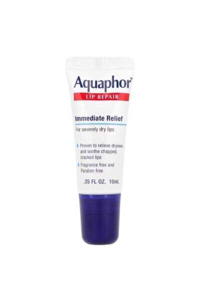 Aquaphor Lip Repair, Immediate Relief, Fragrance Free, 0.35 fl oz (10 ml)