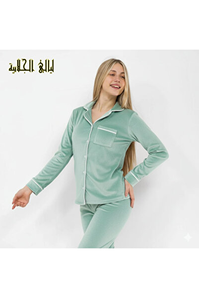 Lyaly aljlabyh Classic winter velvet pajama set from Layali Al-Jallabiya