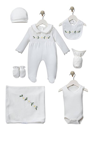 diamondstar Baby Girl Mobile Daisy Patterned 7-Piece Bodysuit Hospital Discha...