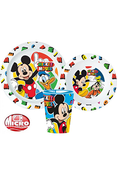 Mickey Mouse Plastic Breakfast Set, 3 Pieces