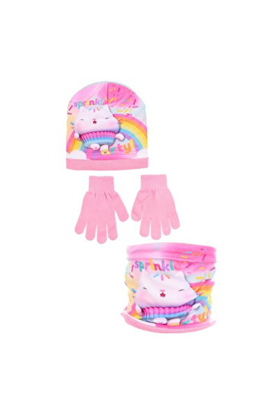 Gabby's Dollhouse Set 3 piese iarna, caciula manusi si guler, Sprinkle Party