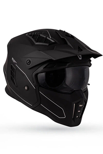 DeadG Helix Mat Siyah-Beyaz Modüler Kask