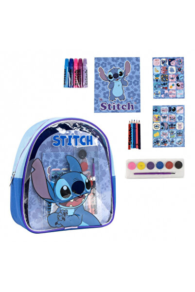 Lilo & Stitch Kindergarten Backpack with Drawing Accessories, 23 x 22 x 7 cm