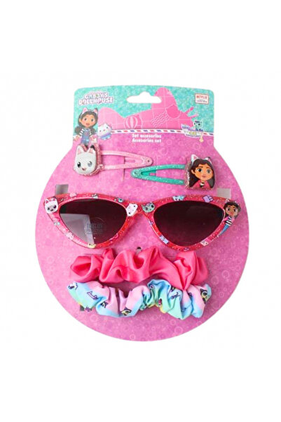 Gabby's Dollhouse Sunglasses set and 4 glitter hair accessories