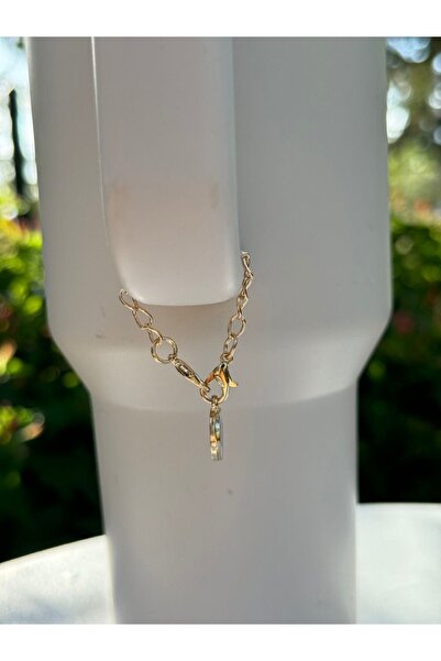 YuccaCo Accessorize Your Life White Thermos Compatible Accessory with Letter T/Letter t Thermos Charm/Letter Thermos Ornament