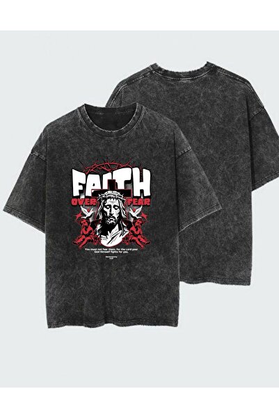 DEEFWEAR Tricou unisex cu imprimeu, spălat și uzat