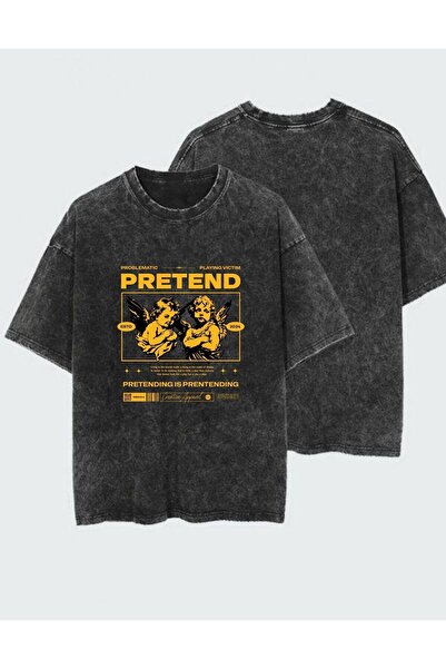 DEEFWEAR Tricou unisex cu imprimeu, spălat și uzat