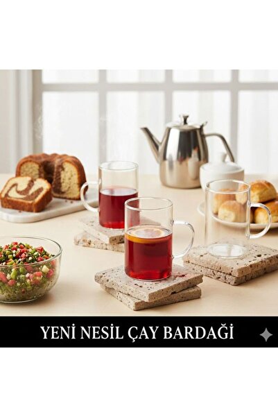 Saint Belisama Concept New Generation Glass Mug Tea Cup 3 Pieces Borosilicate Heat Resistant Thermosil Glass Mug Cup