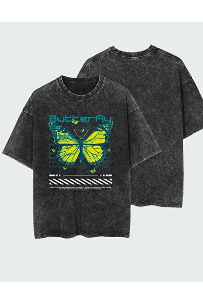 DEEFWEAR Tricou unisex cu imprimeu, spălat și uzat