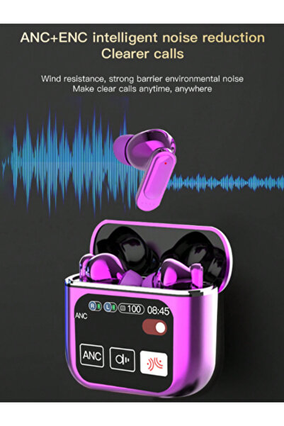 OEM TWS Wireless Headphones Visiniu – 1.9″ LCD Touch Screen, ANC+ENC, Bluetooth 5.4, 80h Stand-by Autonomy